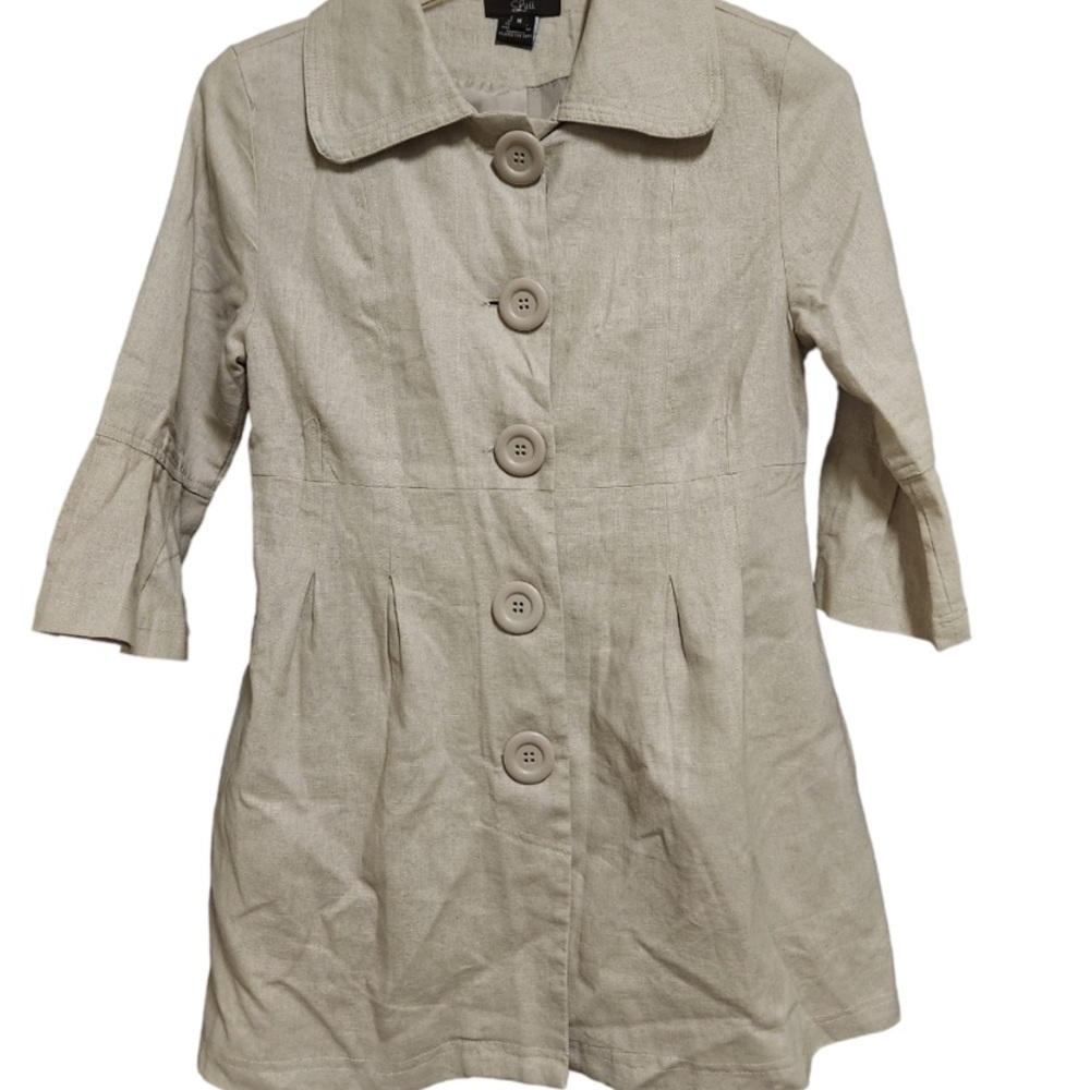 NWOT! Linen Blend Button Down Jacket